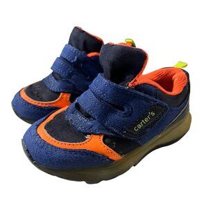 Carters Hook and Loops Sneakers Size 7 Blue Athletic Shoes‎
